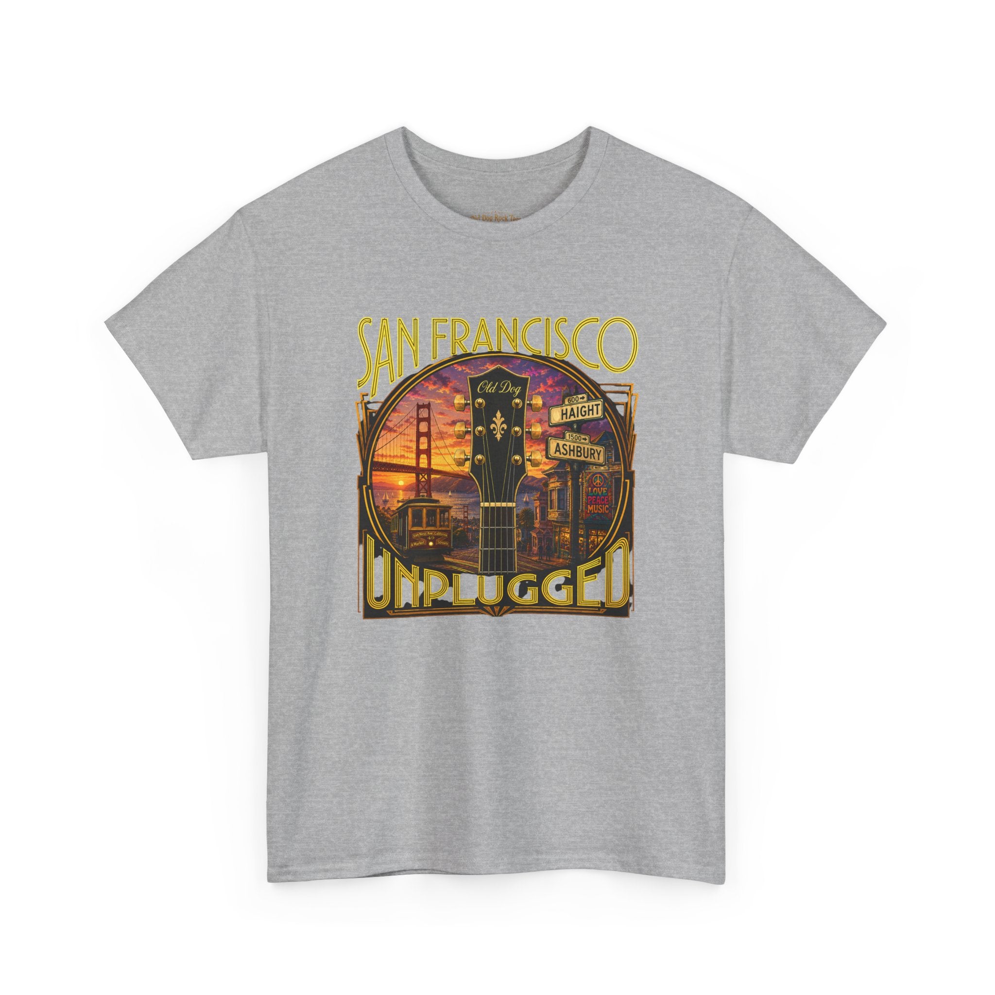 San Francisco Unplugged Tee — Vintage Sunset Golden Gate Tour Shirt