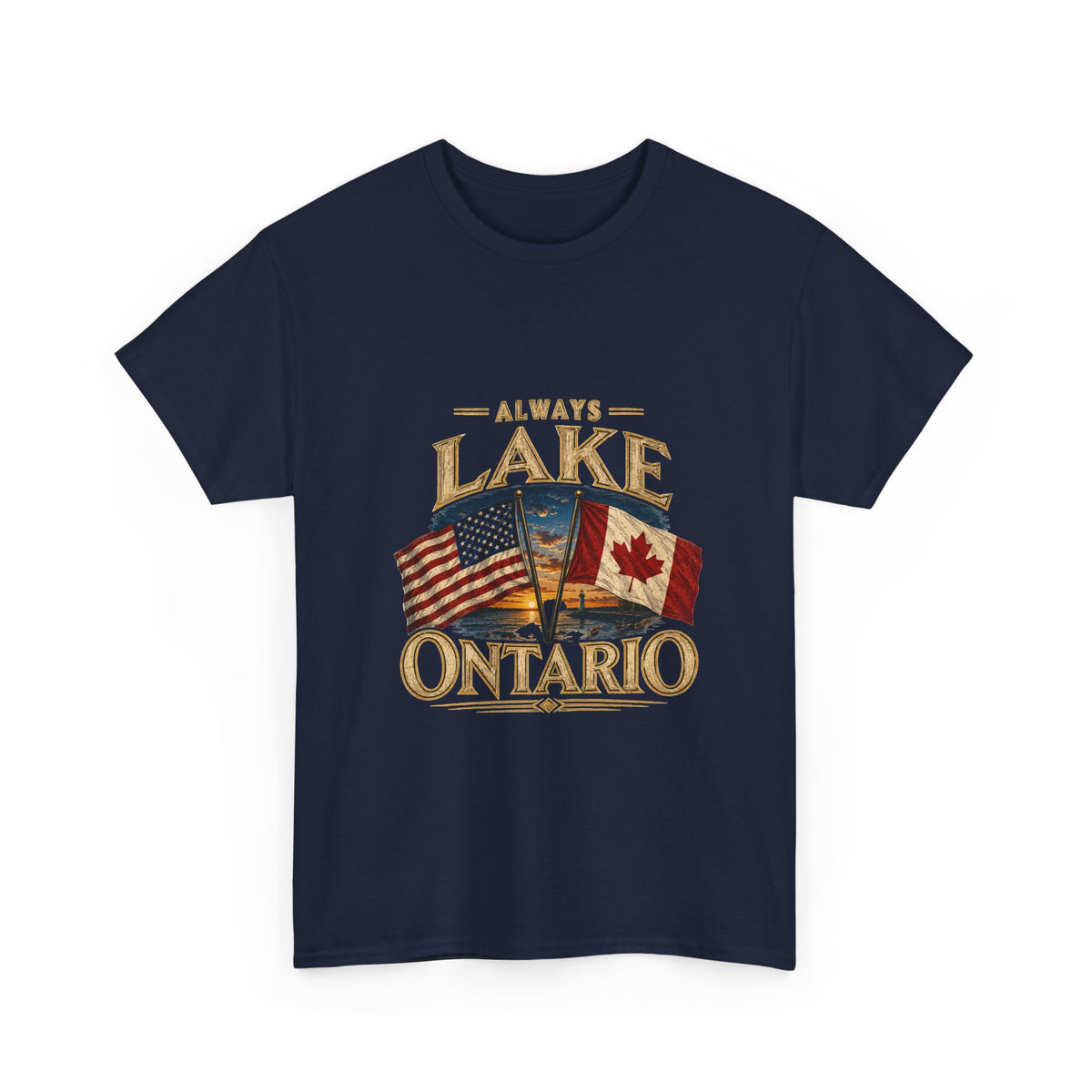 Lake Ontario Tee — "Always Lake Ontario" Vintage Flag Graphic
