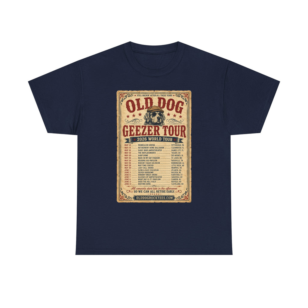 Old Dog Geezer Tour T-Shirt — Vintage Concert Poster Tee