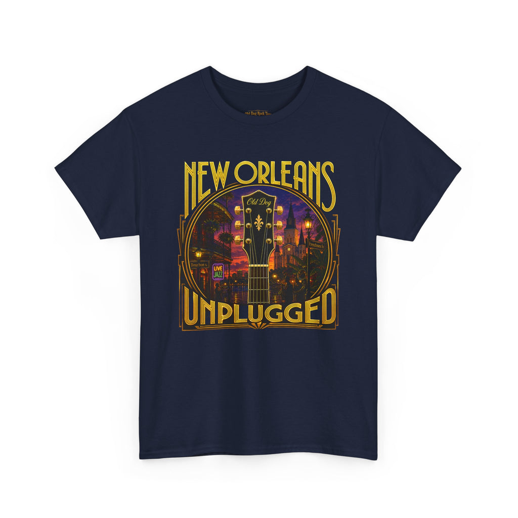 New Orleans Unplugged Guitar T-Shirt — Jazz Night Music Tee