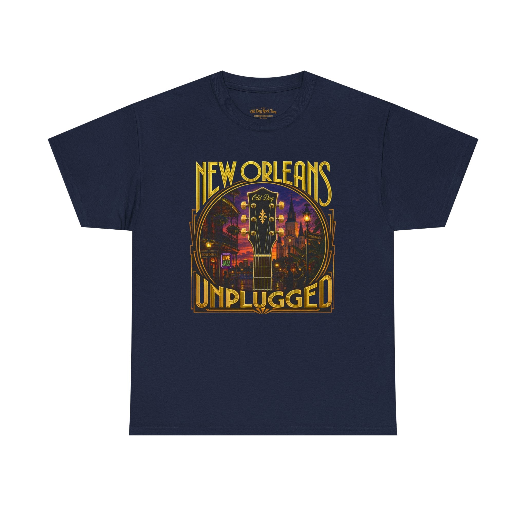 New Orleans Unplugged Guitar T-Shirt — Jazz Night Music Tee