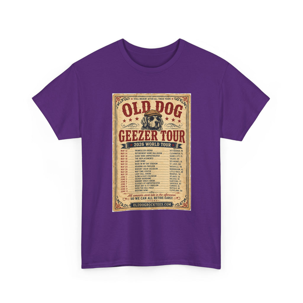 Old Dog Geezer Tour Vintage Concert Poster Tee