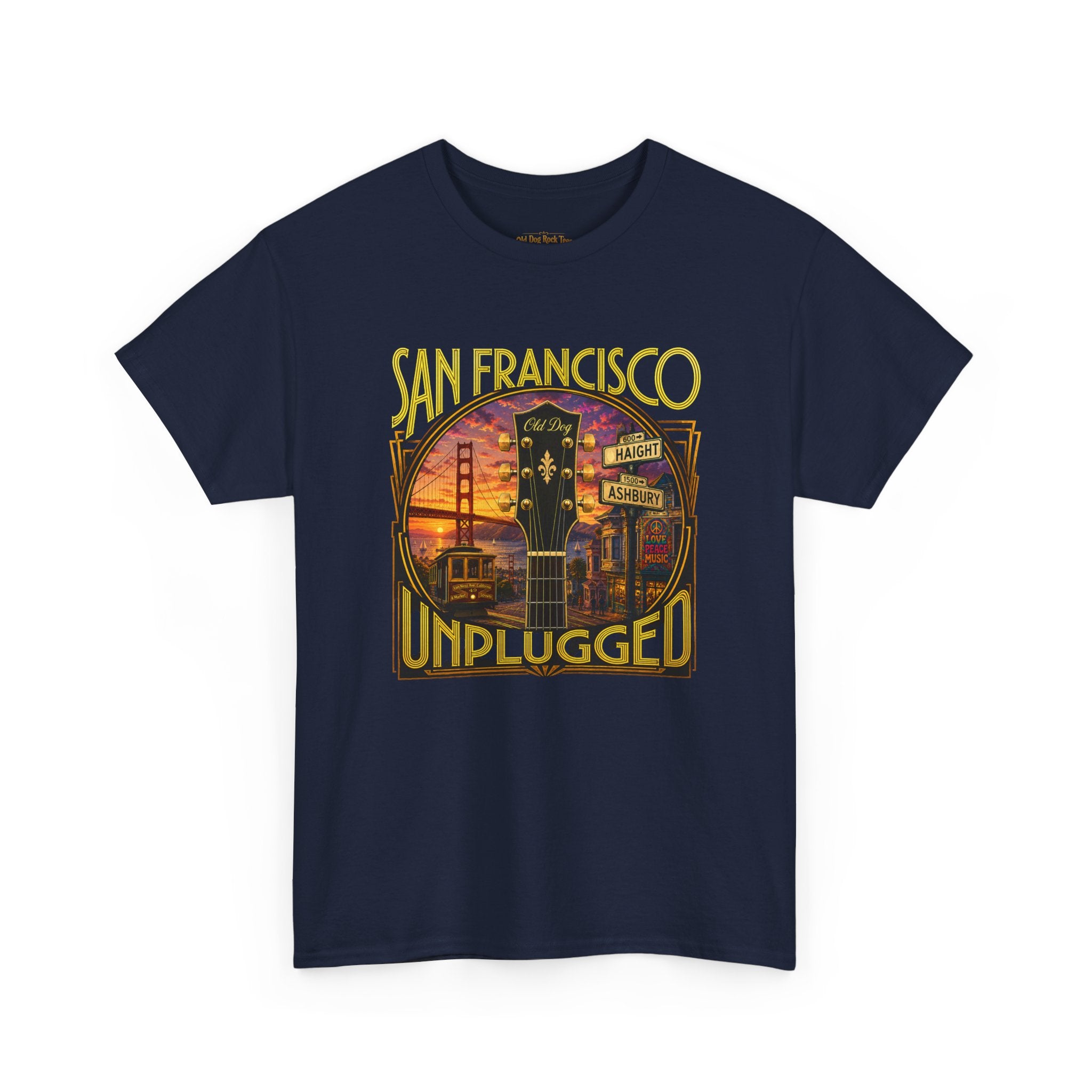 San Francisco Unplugged Tee — Vintage Sunset Golden Gate Tour Shirt