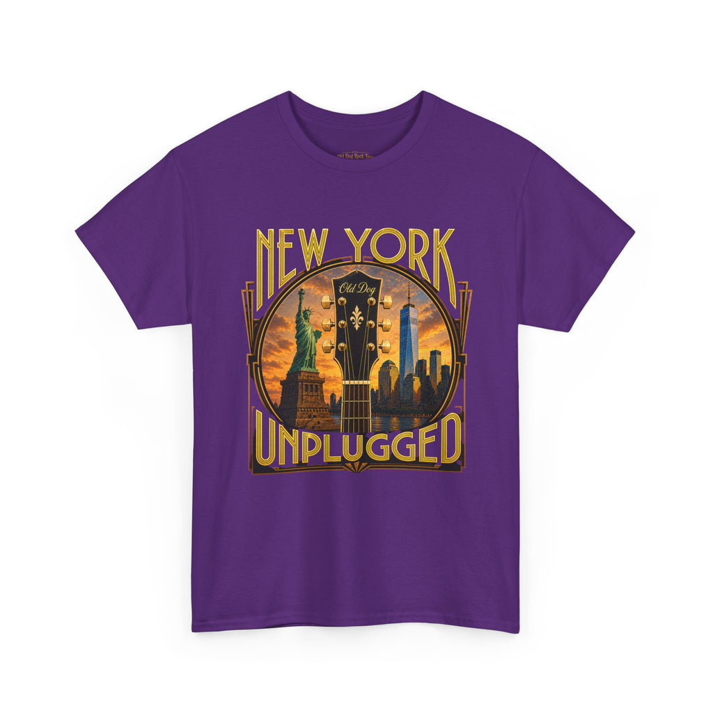 T-Shirt — "New York Unplugged" Vintage Skyline Music Tee