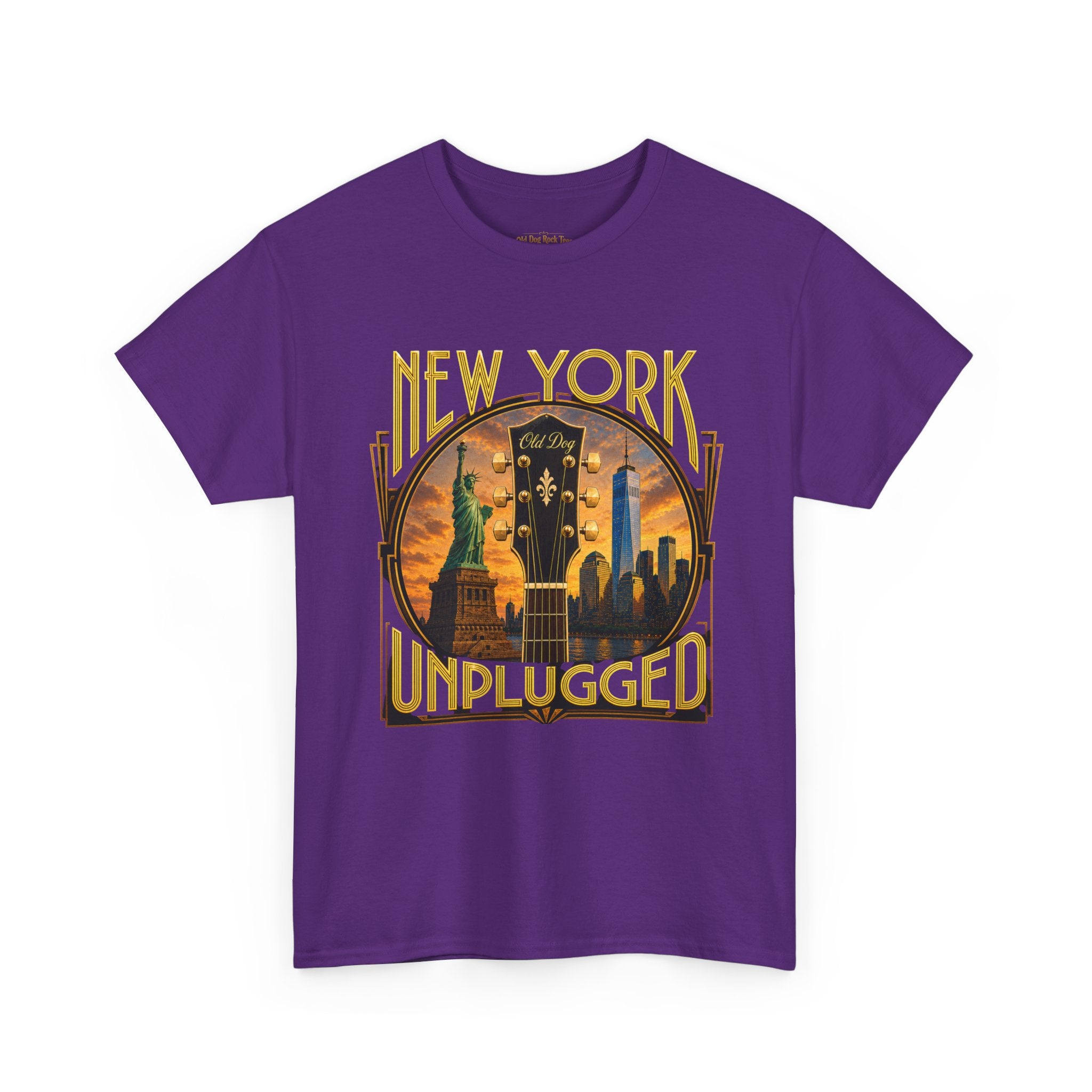 T-Shirt — "New York Unplugged" Vintage Skyline Music Tee