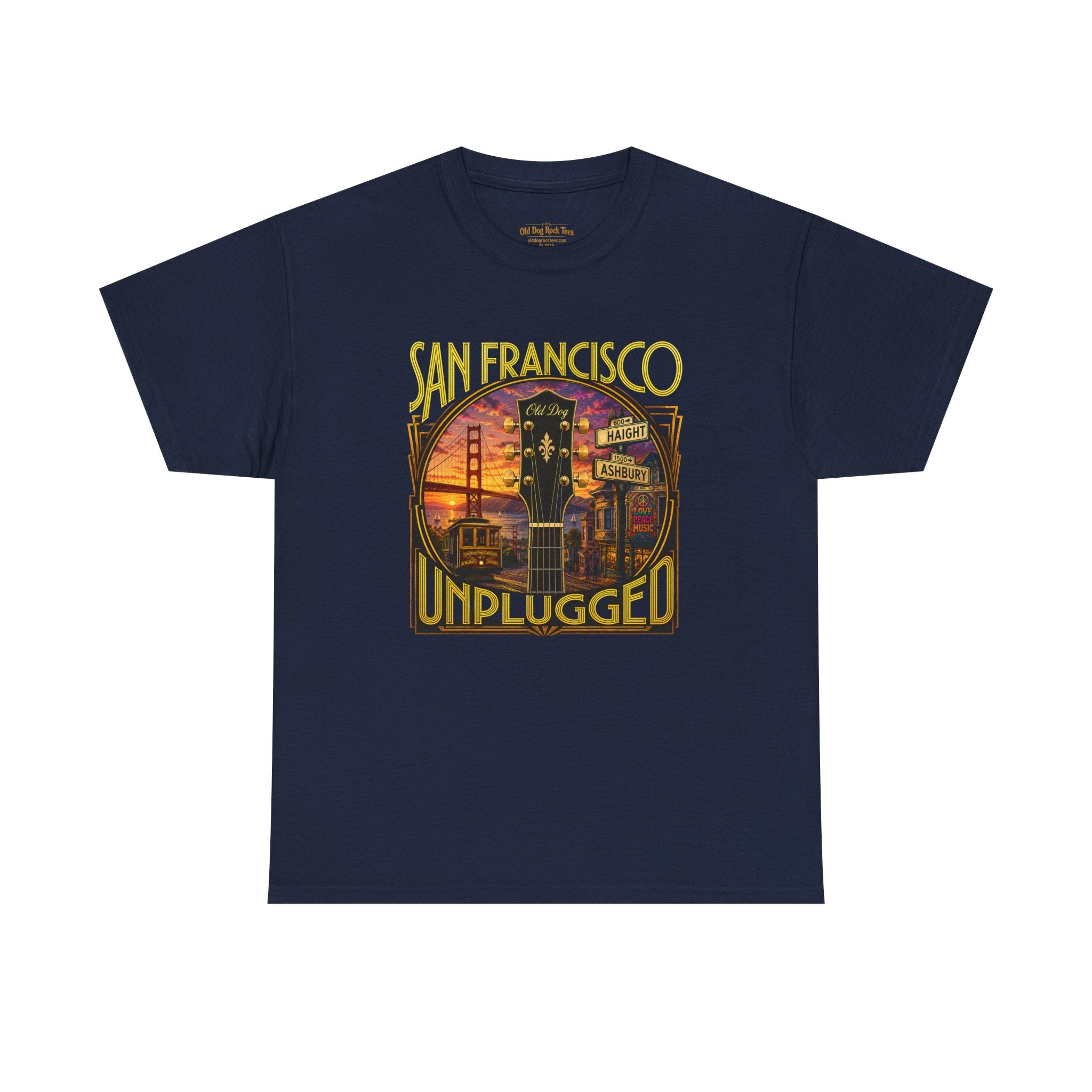 San Francisco Unplugged Tee — Vintage Sunset Golden Gate Tour Shirt