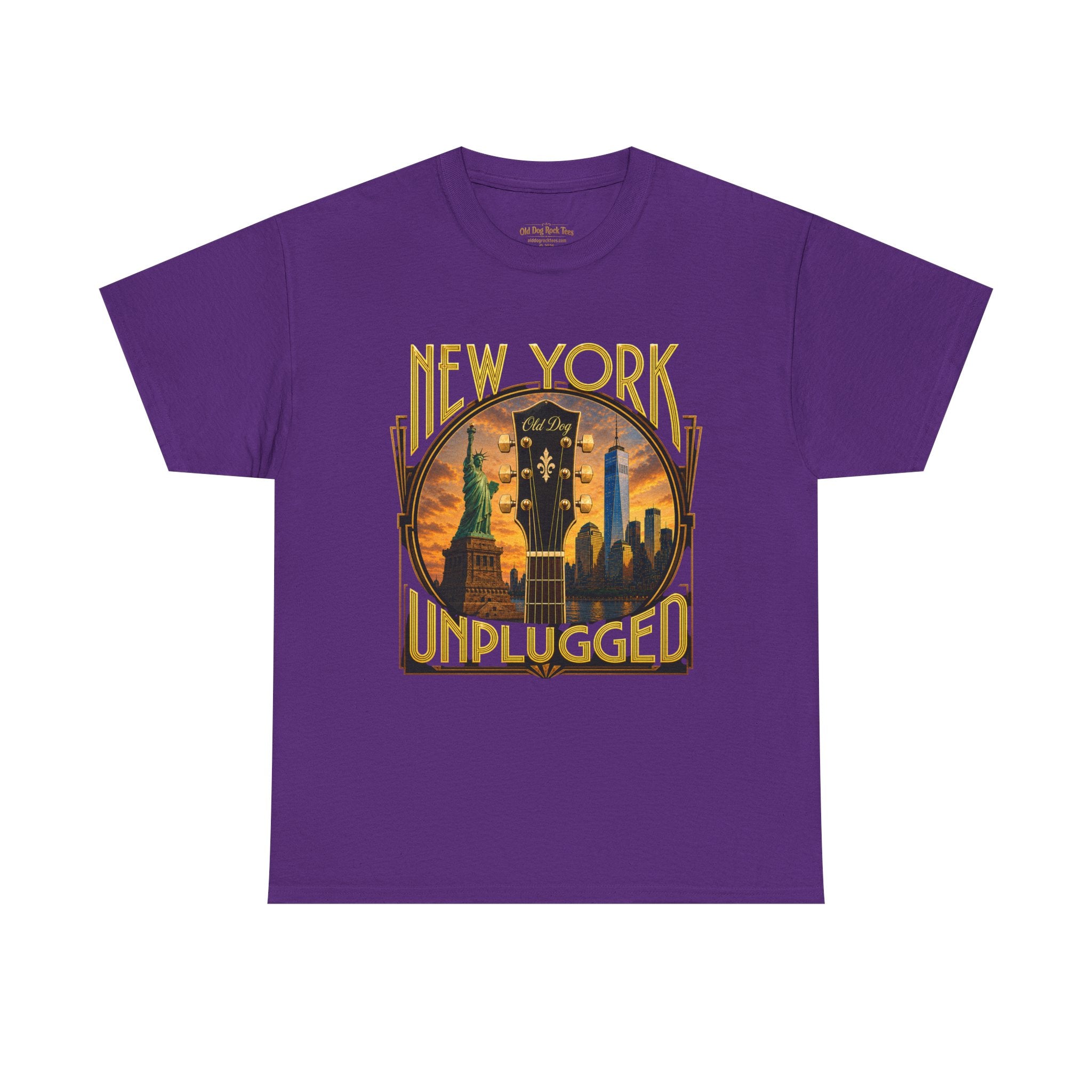 T-Shirt — "New York Unplugged" Vintage Skyline Music Tee