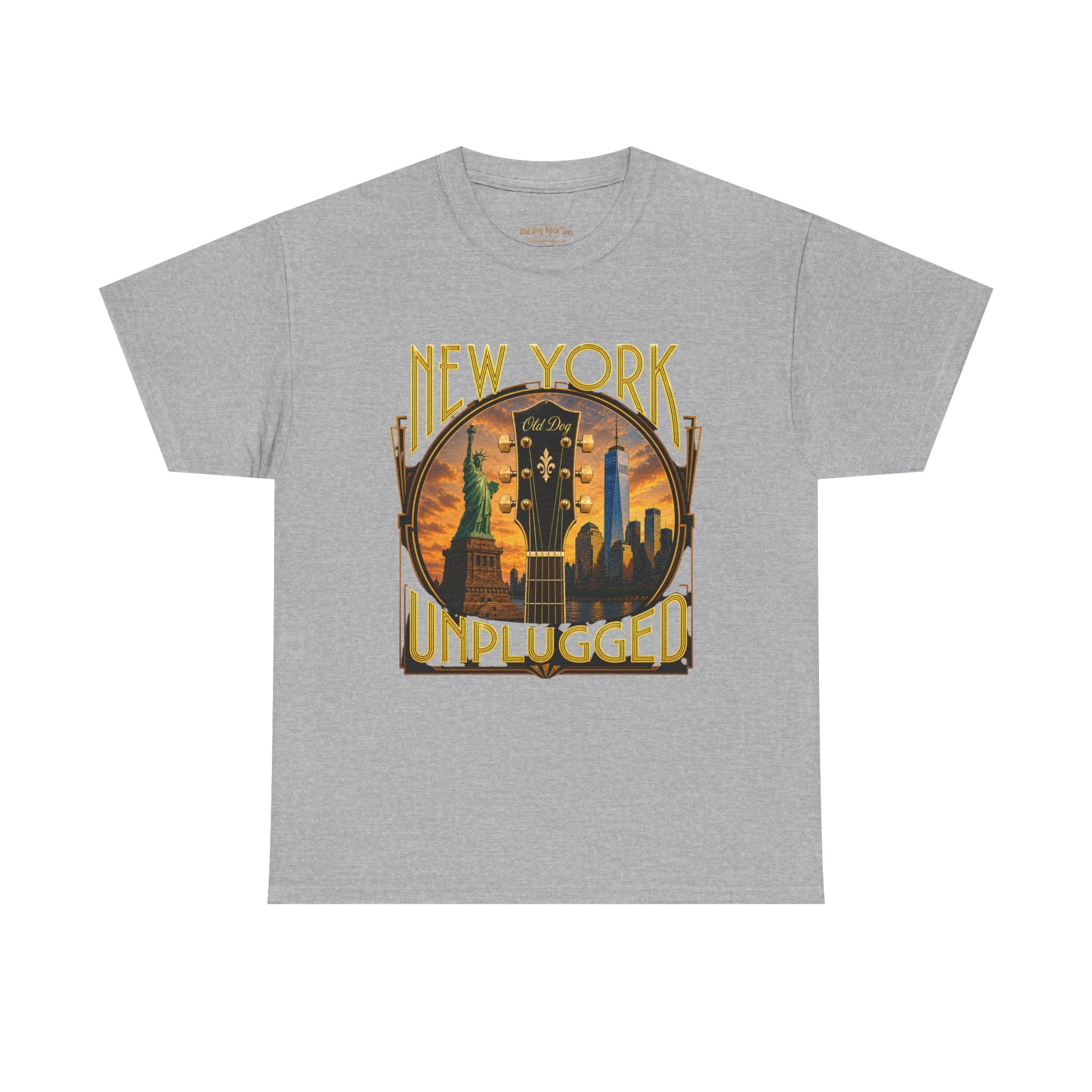 T-Shirt — "New York Unplugged" Vintage Skyline Music Tee
