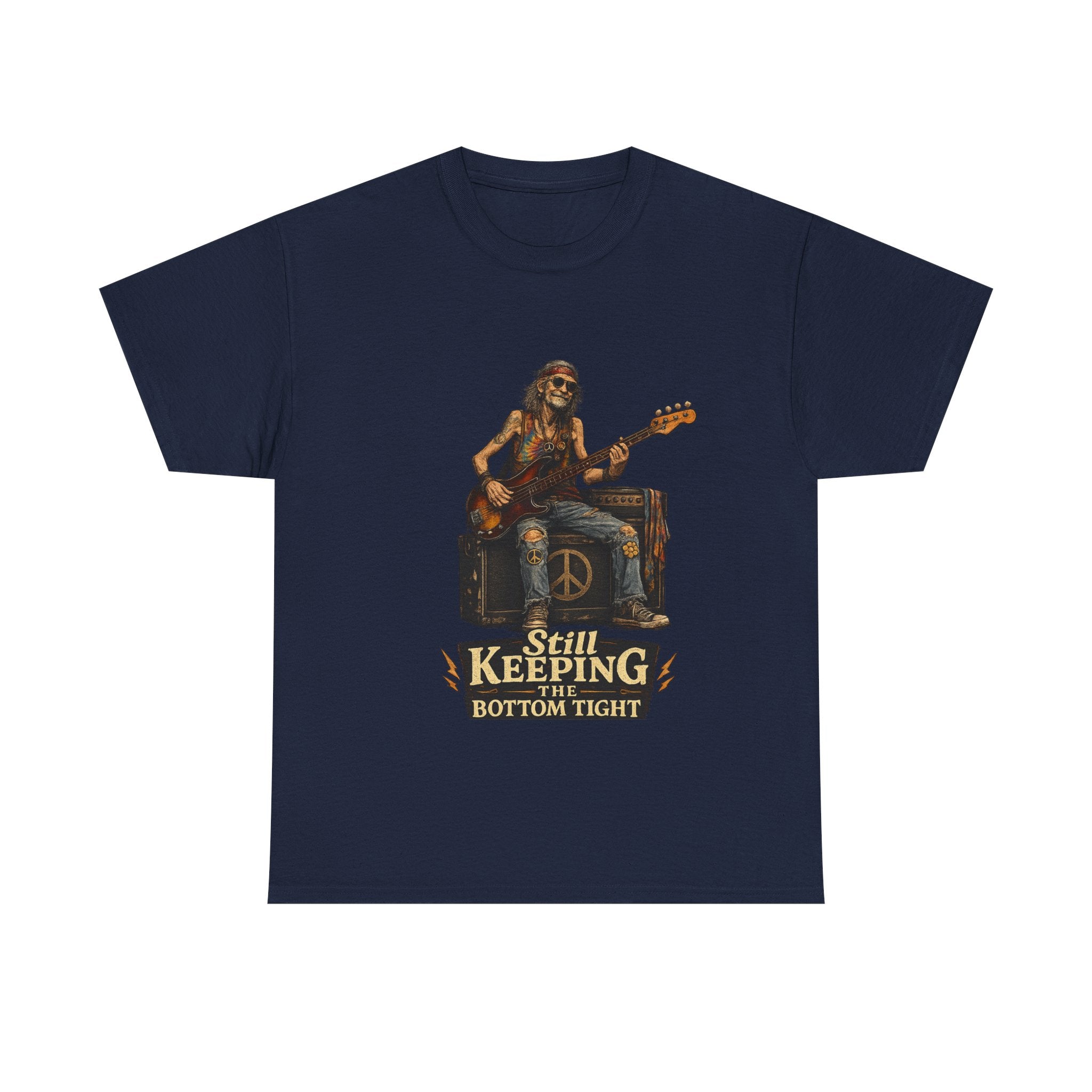 Bass Player Graphic Tee | Rock Music Vintage 'Still Keeping Bottom Tight'