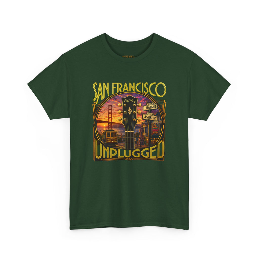 San Francisco Unplugged Tee — Vintage Sunset Golden Gate Tour Shirt