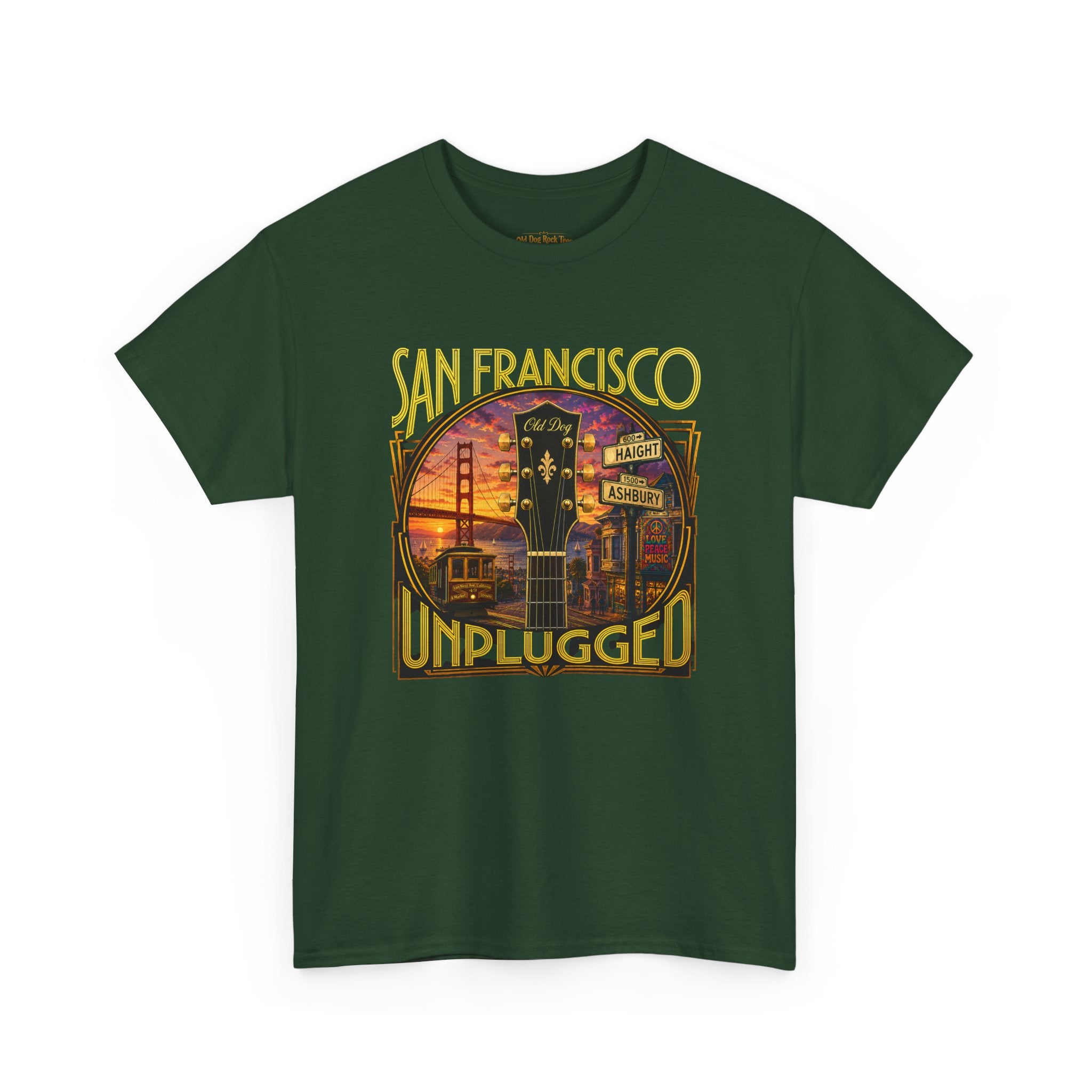 San Francisco Unplugged Tee — Vintage Sunset Golden Gate Tour Shirt