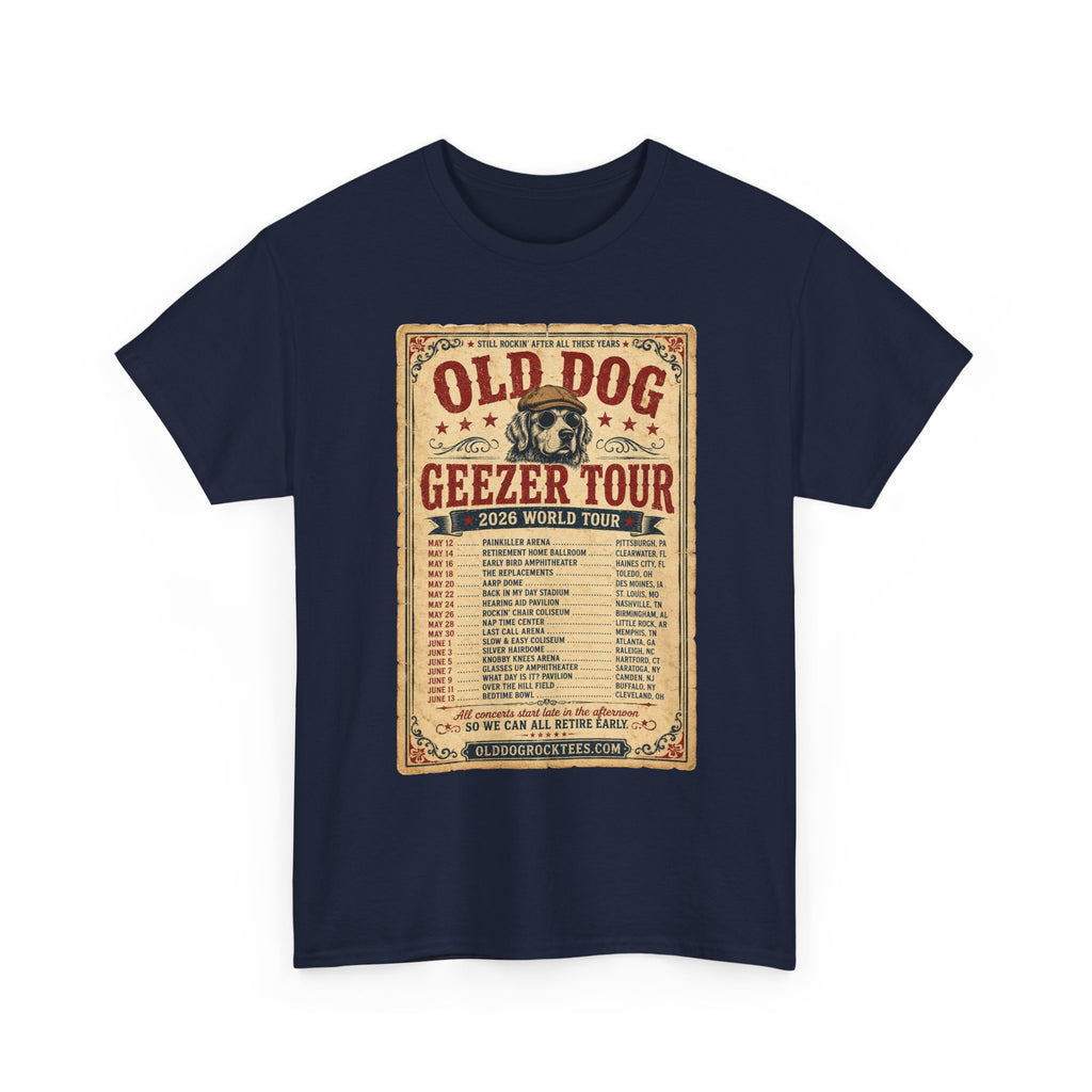 Old Dog Geezer Tour T-Shirt — Vintage Concert Poster Tee