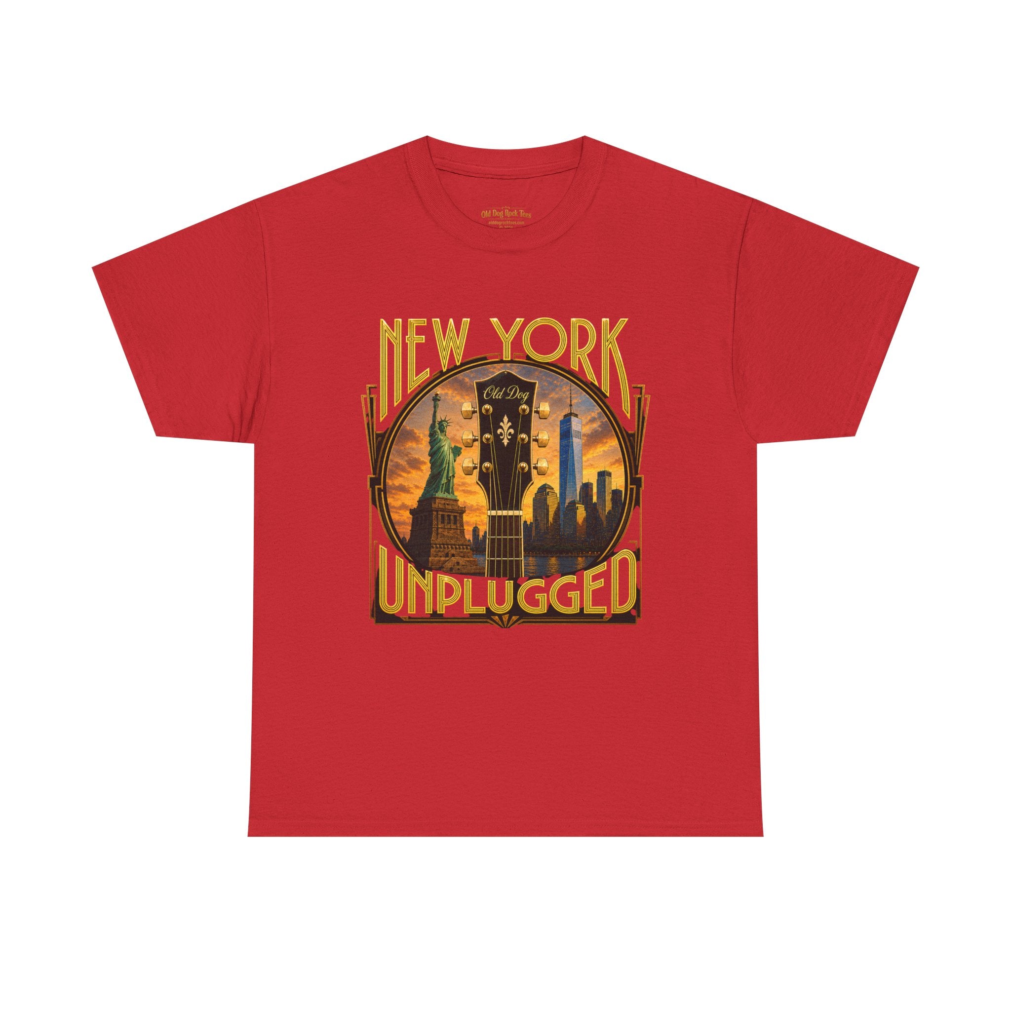 T-Shirt — "New York Unplugged" Vintage Skyline Music Tee