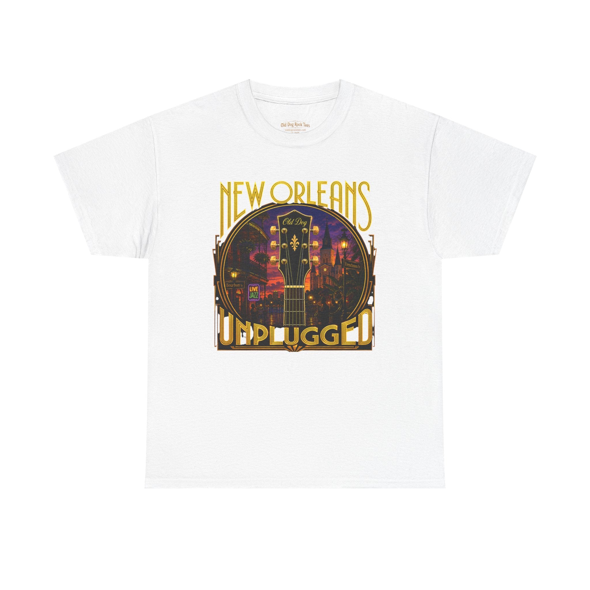 New Orleans Unplugged Guitar T-Shirt — Jazz Night Music Tee