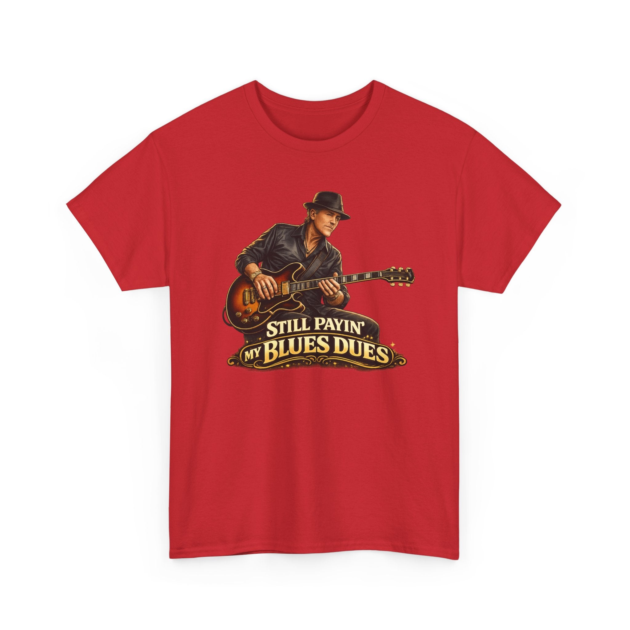 Blues Guitar Tee — "Still Payin' My Blues Dues" Vintage Music T-Shirt