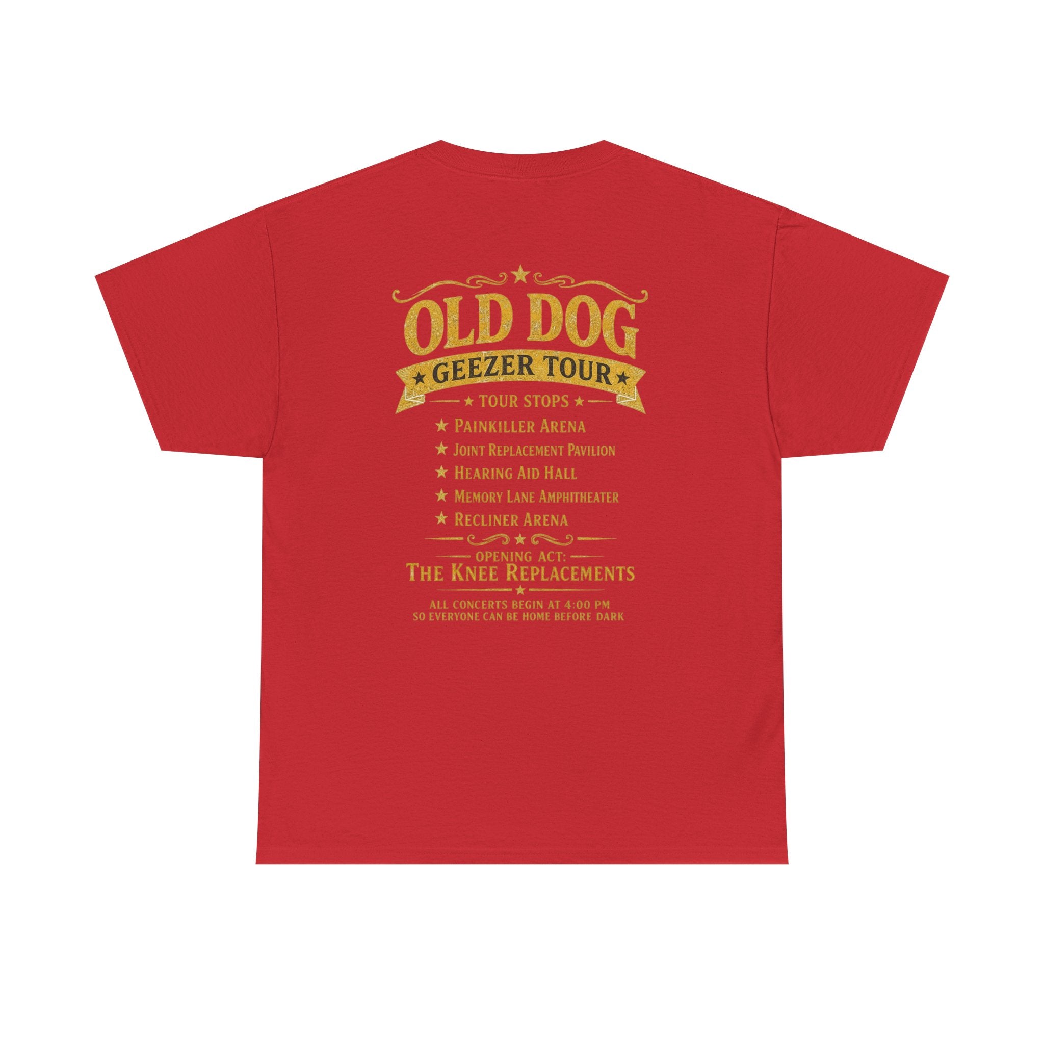 T-Shirt — "Old Dog" Retro Skull Design "Too Tough to Quit" Vintage Biker Tee