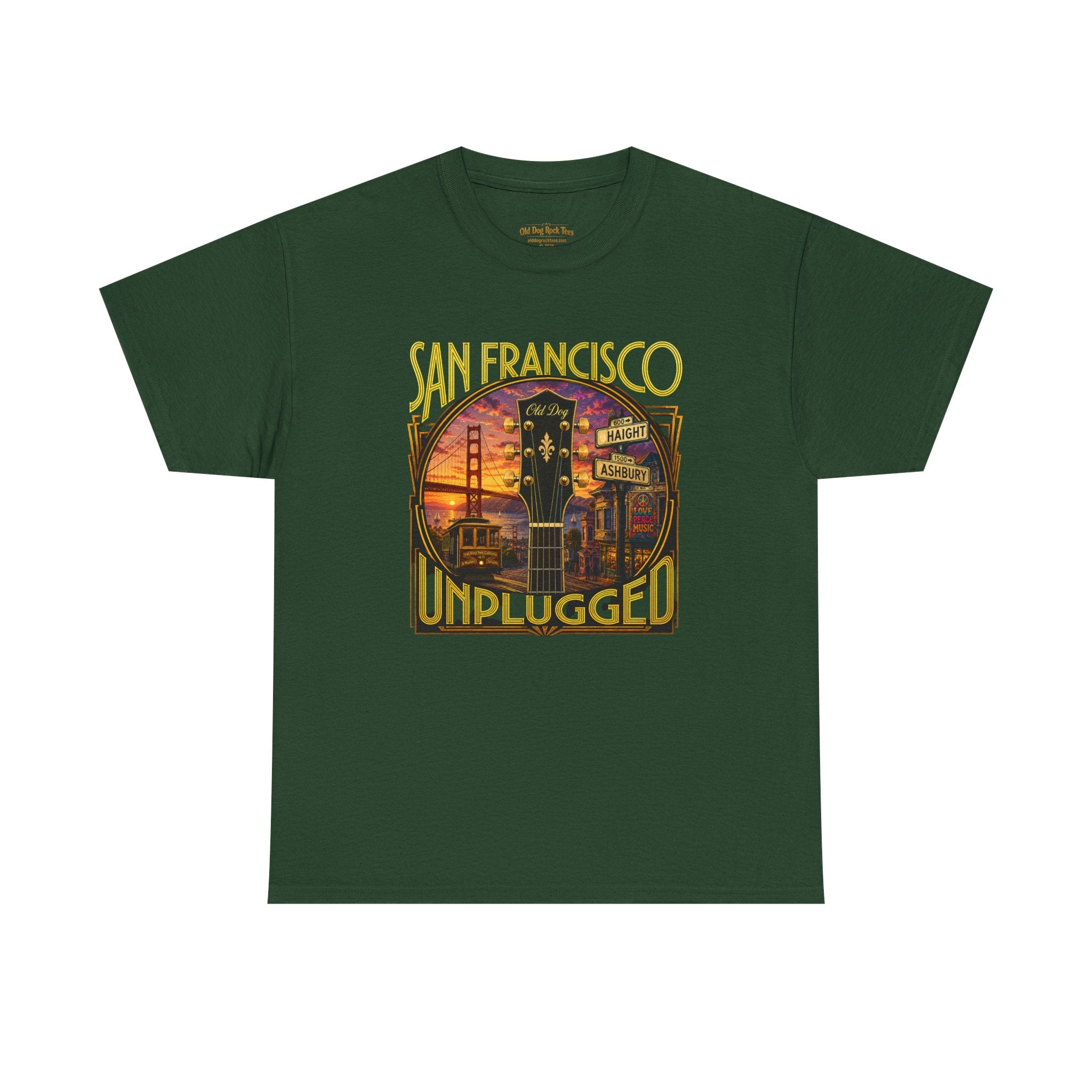San Francisco Unplugged Tee — Vintage Sunset Golden Gate Tour Shirt
