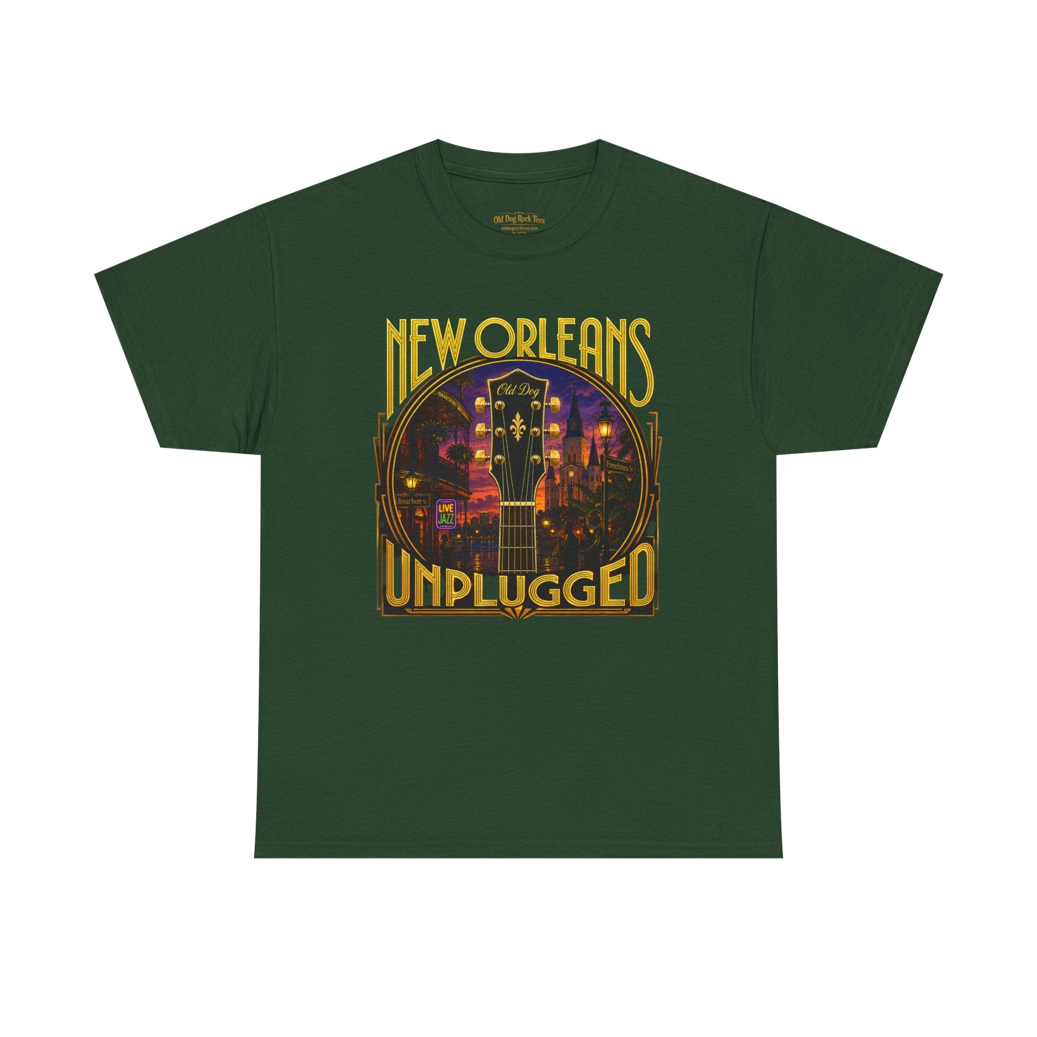 New Orleans Unplugged Guitar T-Shirt — Jazz Night Music Tee