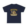 T-Shirt — "Old Dog" Retro Skull Design "Too Tough to Quit" Vintage Biker Tee