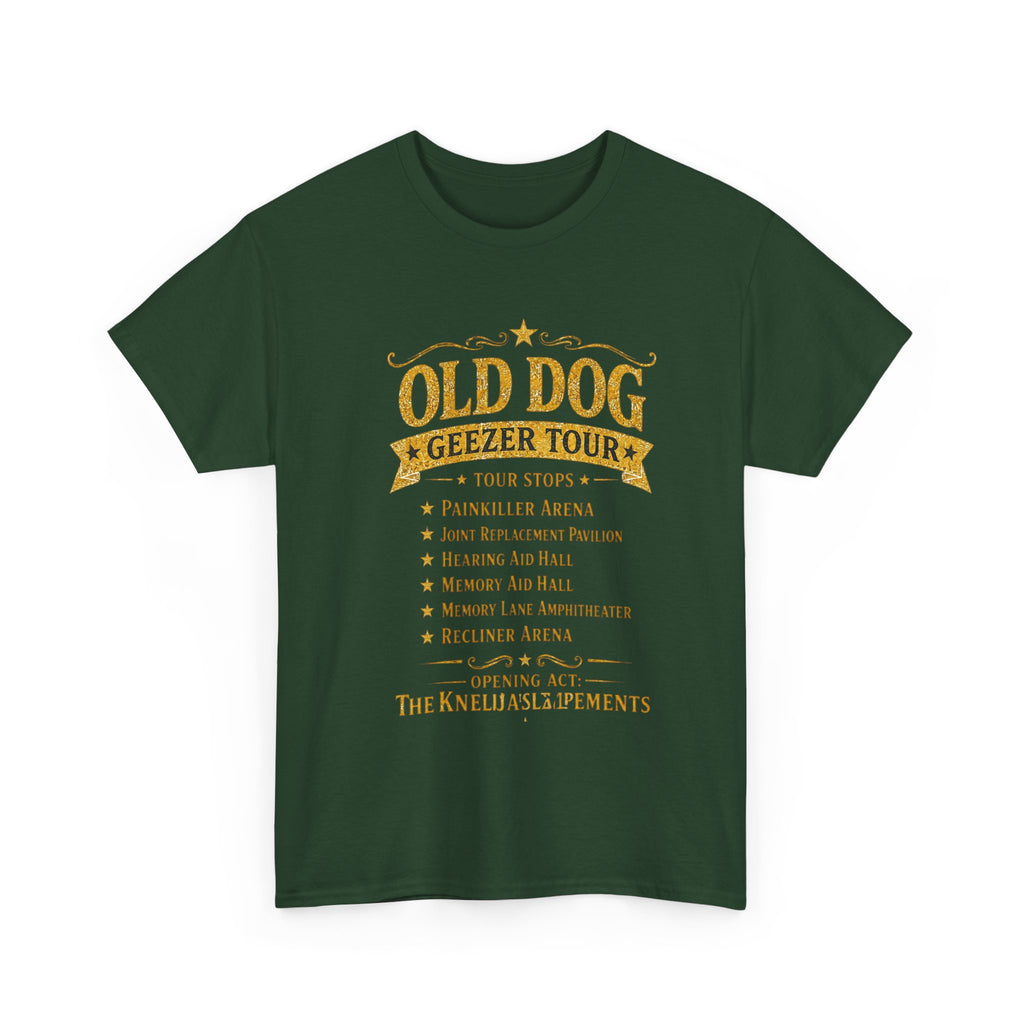 Old Dog Geezer Tour T-Shirt — Funny Senior Pet Lover Tee
