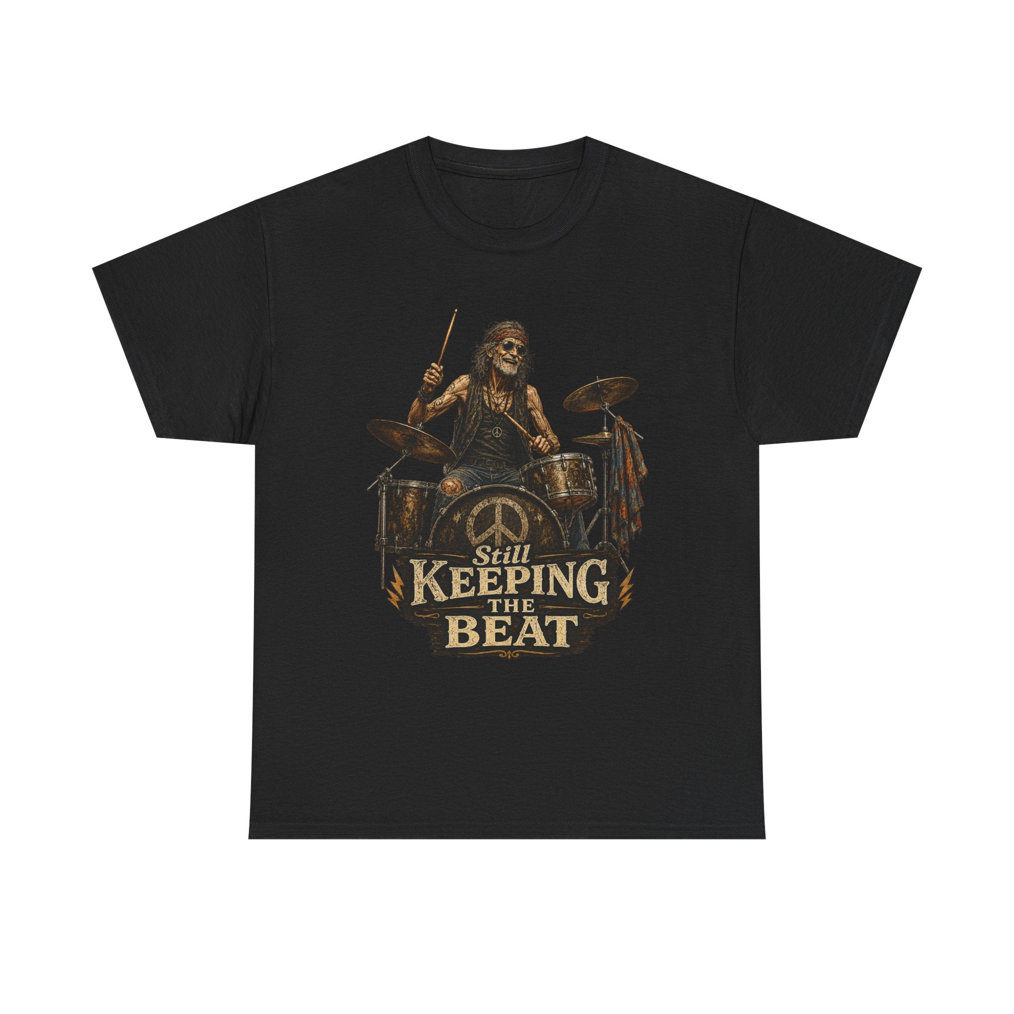 'Still Keeping the Beat' T-Shirt | Rock Music Drum Player Tee