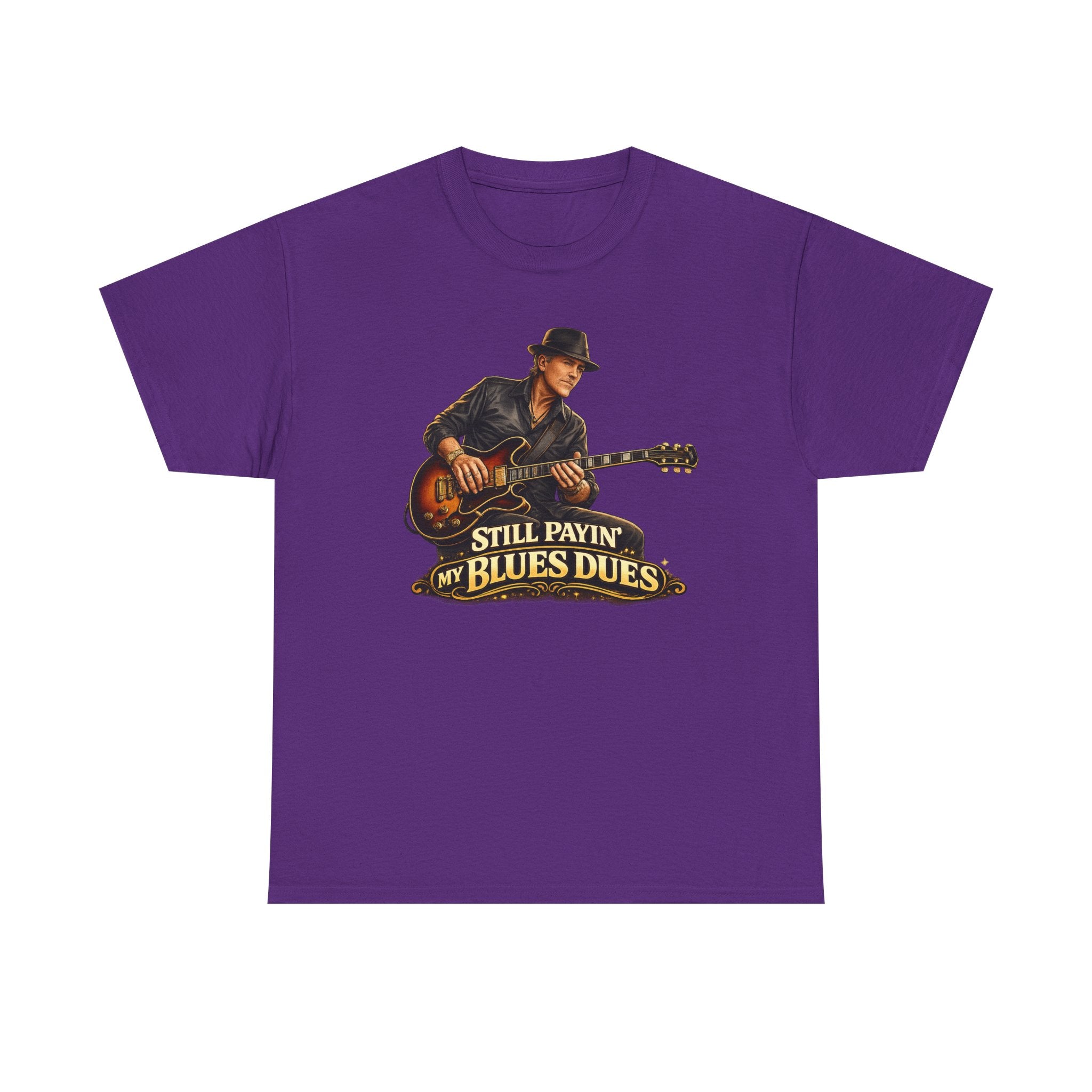 Blues Guitar Tee — "Still Payin' My Blues Dues" Vintage Music T-Shirt