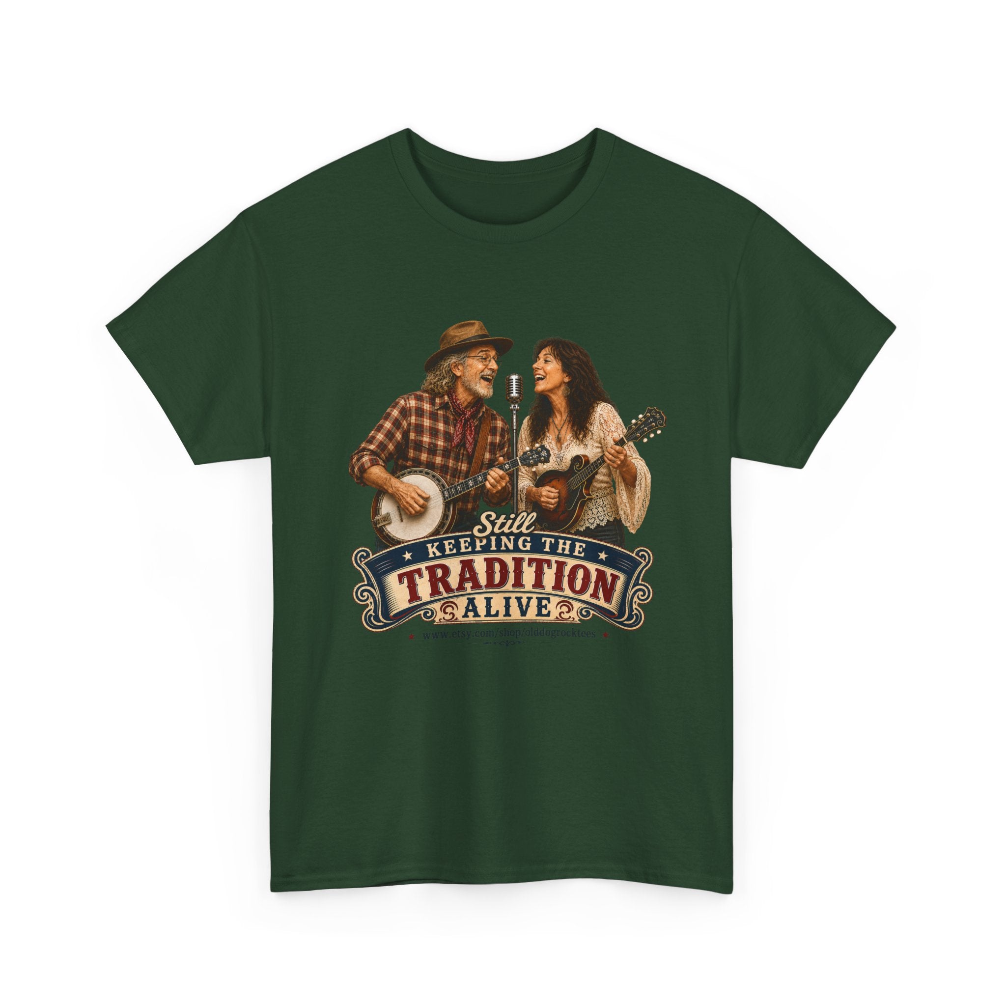 Keeping the Tradition Alive T-Shirt | Country Folk Music Banjo Guitar Design