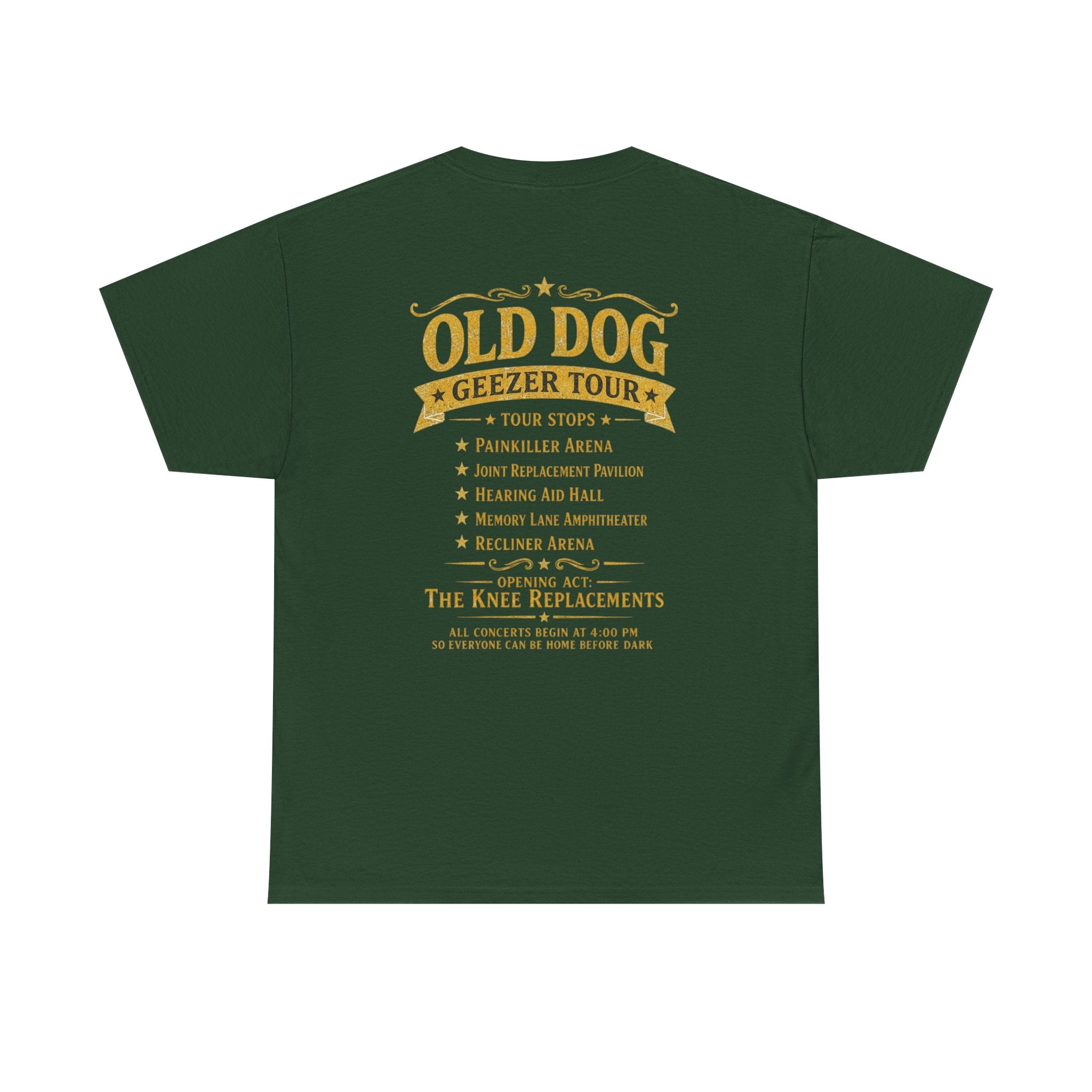 T-Shirt — "Old Dog" Retro Skull Design "Too Tough to Quit" Vintage Biker Tee