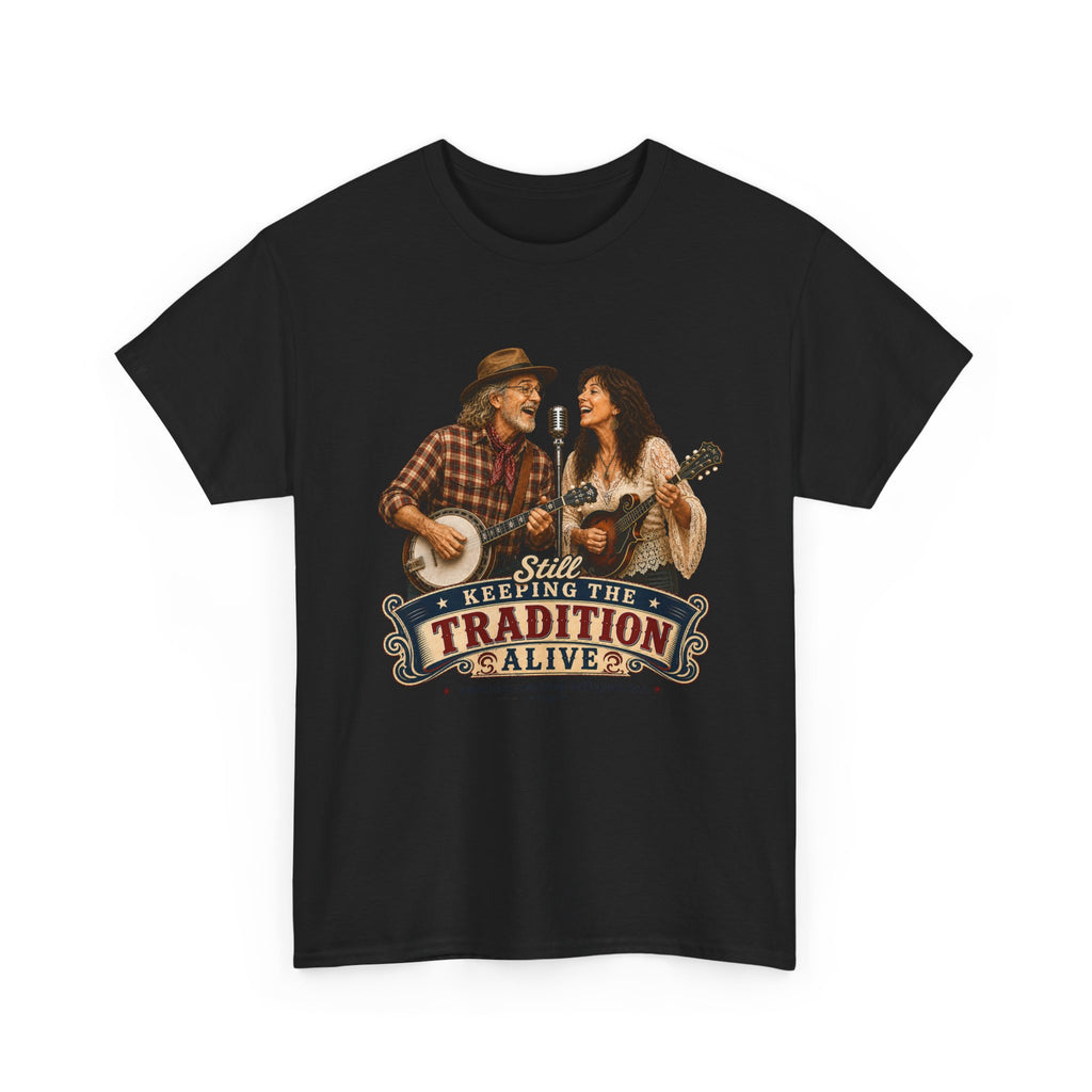Keeping the Tradition Alive T-Shirt | Country Folk Music Banjo Guitar Design